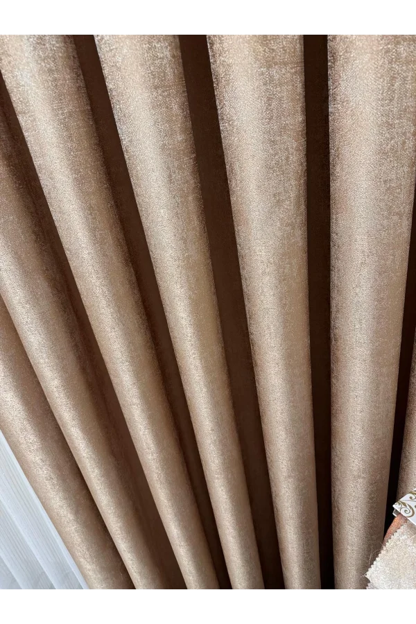 NİVEMESHOME PERA GOLD 1/3 SIK PİLELİ FON PERDE APM