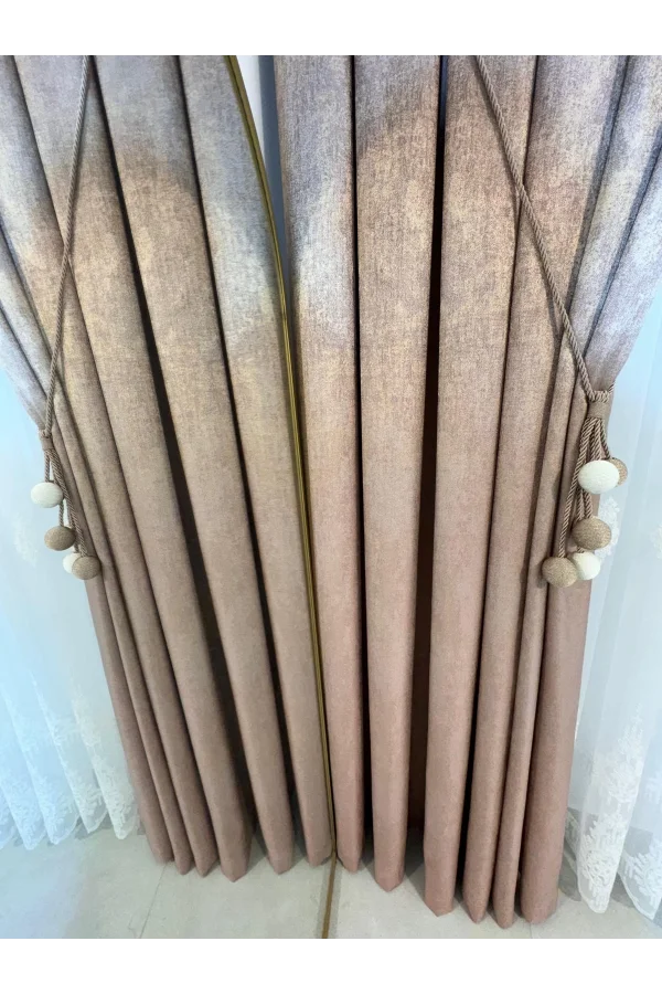 NİVEMESHOME PERA V-1001 YAVRUAĞZI 1/3 SIK PİLELİ FON PERDE APM