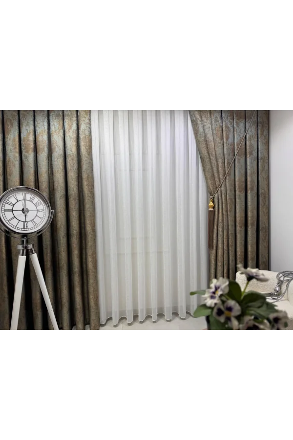 NİVEMESHOME PERA V-402 1/3 THIN PLEATED VOILE CURTAIN APM