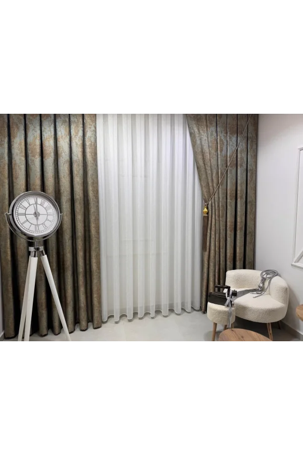 NİVEMESHOME PERA V-402 1/3 THIN PLEATED VOILE CURTAIN APM