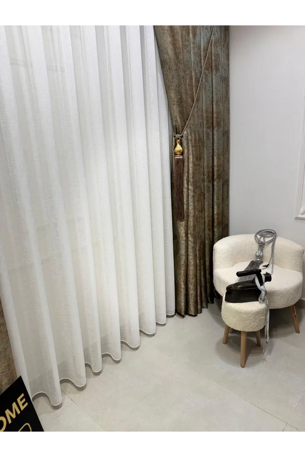 NİVEMESHOME PERA V-402 1/3 THIN PLEATED VOILE CURTAIN APM