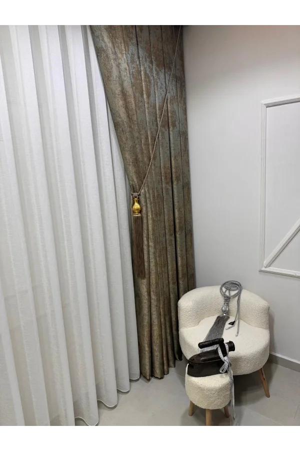 NİVEMESHOME PERA V-402 1/3 THIN PLEATED VOILE CURTAIN APM