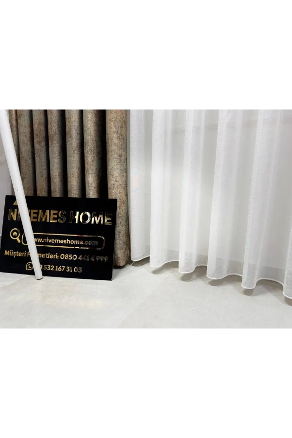 NİVEMESHOME PERA V-402 1/3 THIN PLEATED VOILE CURTAIN APM