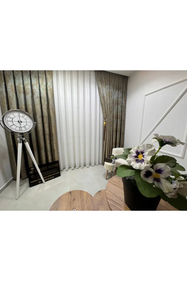 NİVEMESHOME PERA V-402 1/3 THIN PLEATED VOILE CURTAIN APM