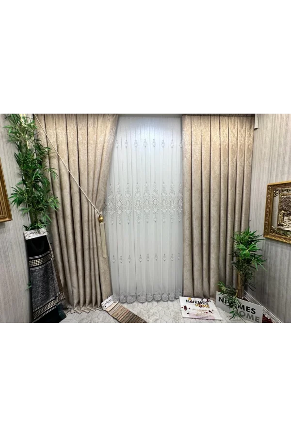 NİVEMESHOME PERA V-5201 1/3 DENSAMENTE FRUNCIDO CORTINA DE FONDO APM