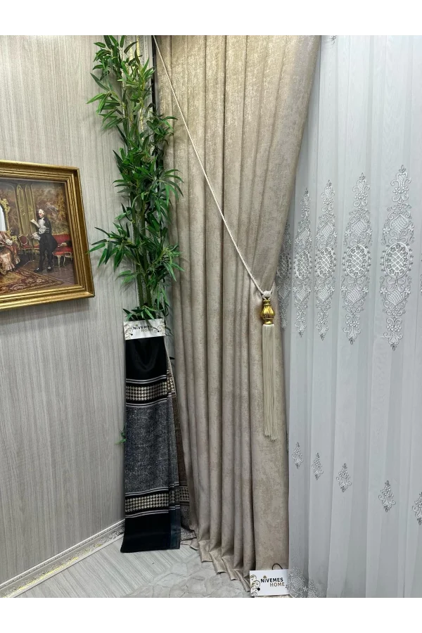 NİVEMESHOME PERA V-5201 1/3 DENSAMENTE FRUNCIDO CORTINA DE FONDO APM