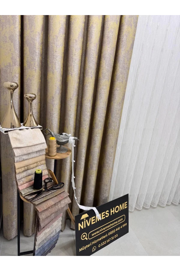 NİVEMESHOME PERA V-5206 1/3 SIK PİLELİ FON PERDE APM