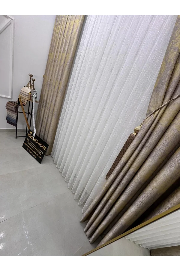 NİVEMESHOME PERA V-5206 1/3 SIK PİLELİ FON PERDE APM