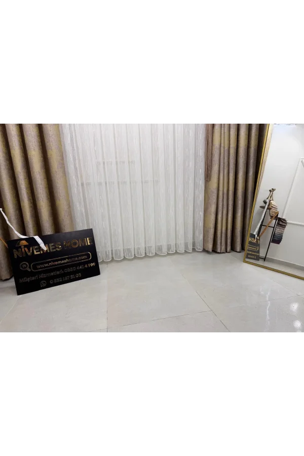 NİVEMESHOME PERA V-5206 1/3 SIK PİLELİ FON PERDE APM