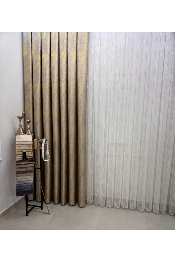 NİVEMESHOME PERA V-5206 1/3 SIK PİLELİ FON PERDE APM