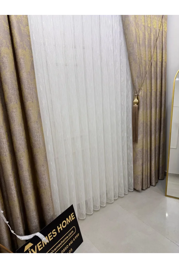 NİVEMESHOME PERA V-5206 1/3 SIK PİLELİ FON PERDE APM