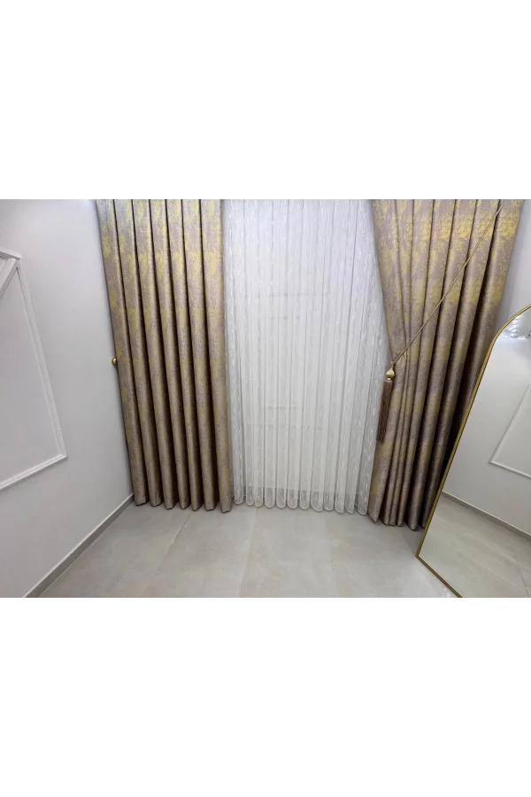 NİVEMESHOME PERA V-5206 1/3 SIK PİLELİ FON PERDE APM