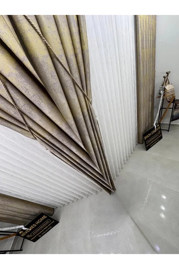 NİVEMESHOME PERA V-5206 1/3 SIK PİLELİ FON PERDE APM