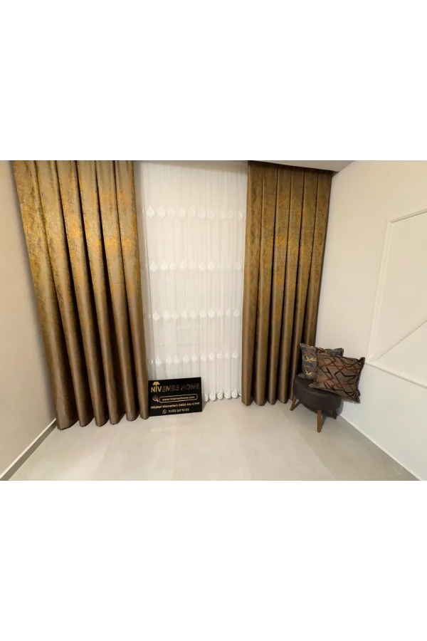 NİVEMESHOME PERA V-5304 1/3 DİK KATLAMALI TÜL PERDE APM