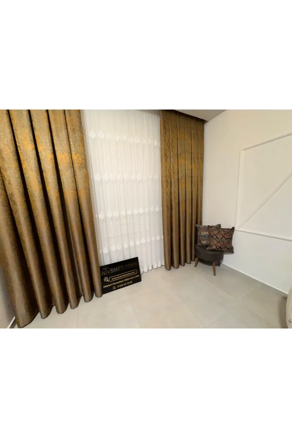 NİVEMESHOME PERA V-5304 1/3 DİK KATLAMALI TÜL PERDE APM