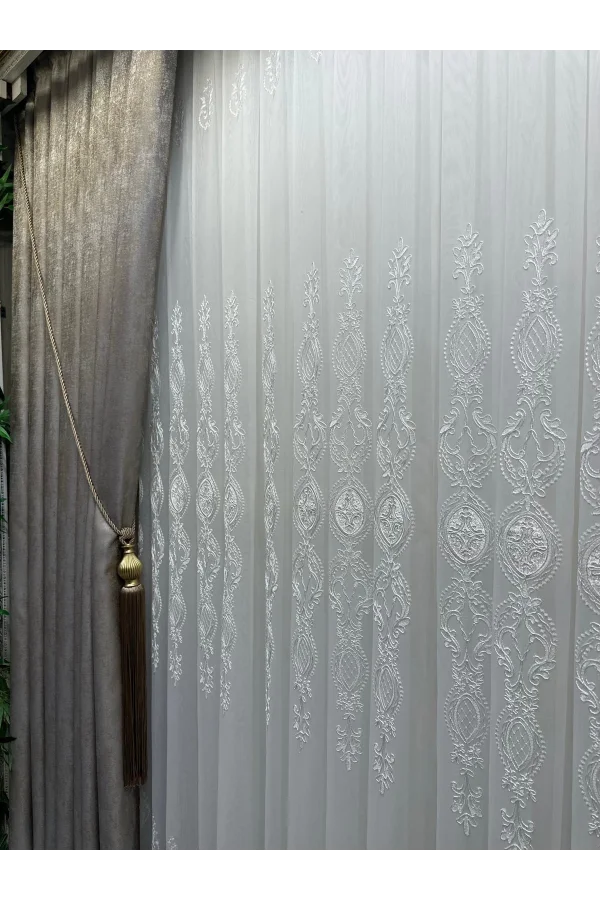 NİVEMESHOME PERA V-5401 1/3 SIK PİLELI TULLE TENDA APM