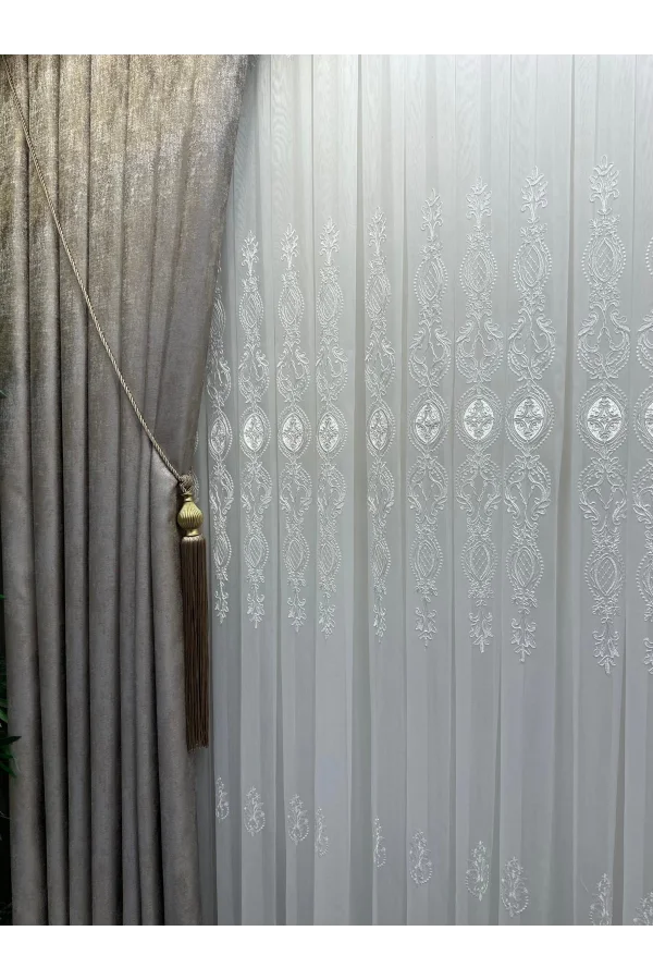 NİVEMESHOME PERA V-5401 1/3 SIK PİLELI TULLE TENDA APM