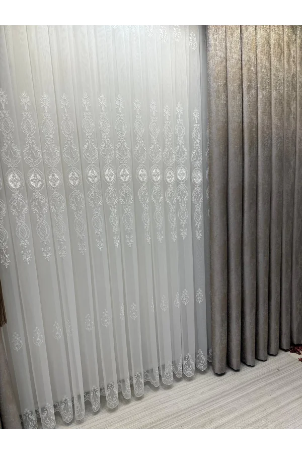 NİVEMESHOME PERA V-5401 1/3 SIK PİLELI TULLE TENDA APM