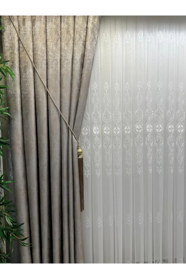 NİVEMESHOME PERA V-5401 1/3 SIK PİLELI TULLE TENDA APM