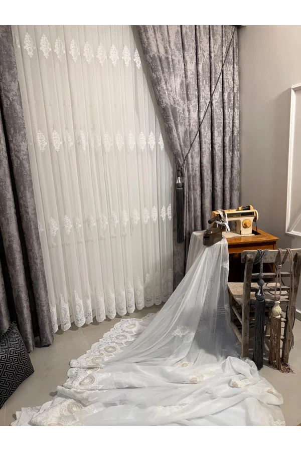 NİVEMESHOME PERA V-5402 ANTRASIT 1/3 DICKES PELZ VORHANG APM