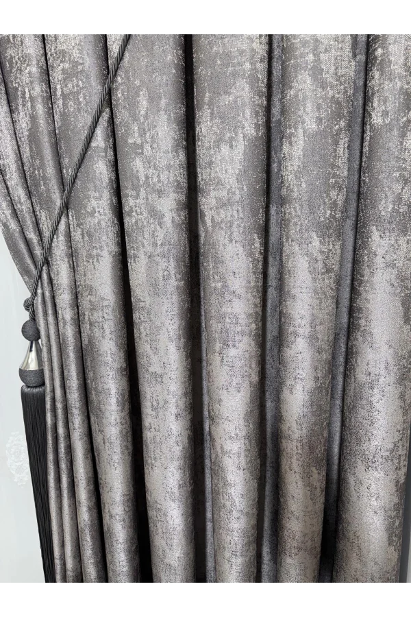 NİVEMESHOME PERA V-5402 ANTRASIT 1/3 DICKES PELZ VORHANG APM