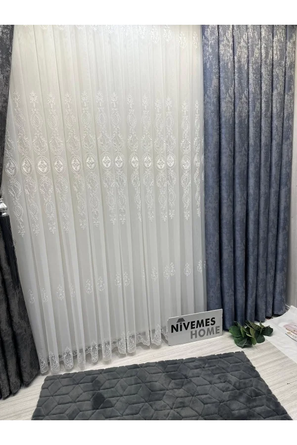 NİVEMESHOME PERA V-5502 1/3 SIK PİLELİ FON PERDE APM