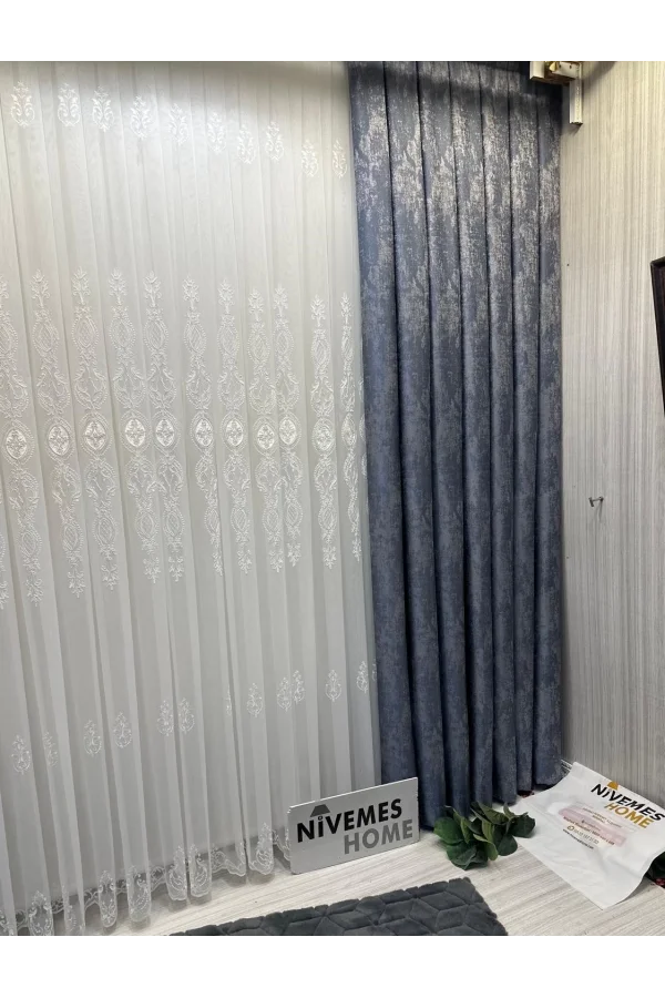 NİVEMESHOME PERA V-5502 1/3 SIK PİLELİ FON PERDE APM