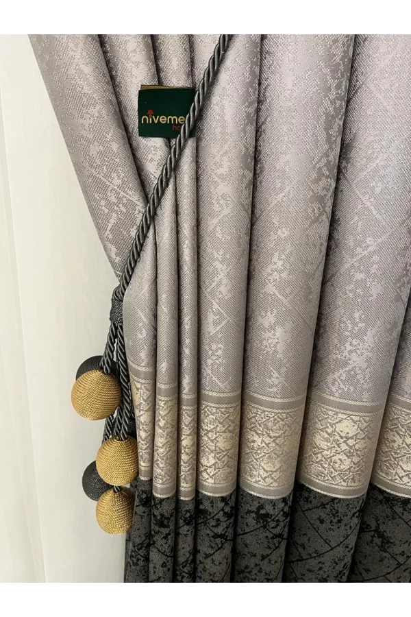 NİVEMESHOME RAVELLO ANTRASİT- GRİ 1/3 SIK PİLE FON PERDE APM