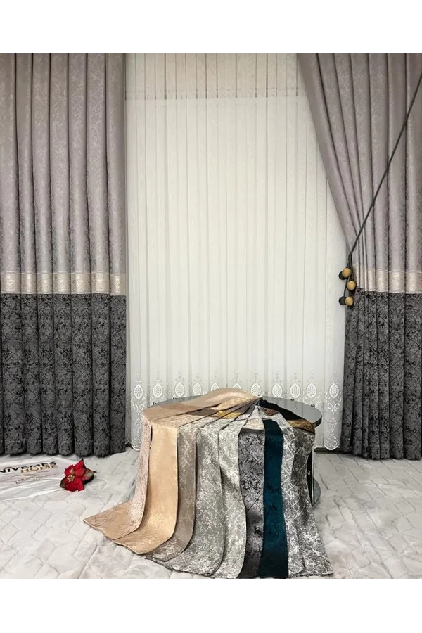 NİVEMESHOME RAVELLO ANTRASİT- GRİ 1/3 SIK PİLE FON PERDE APM