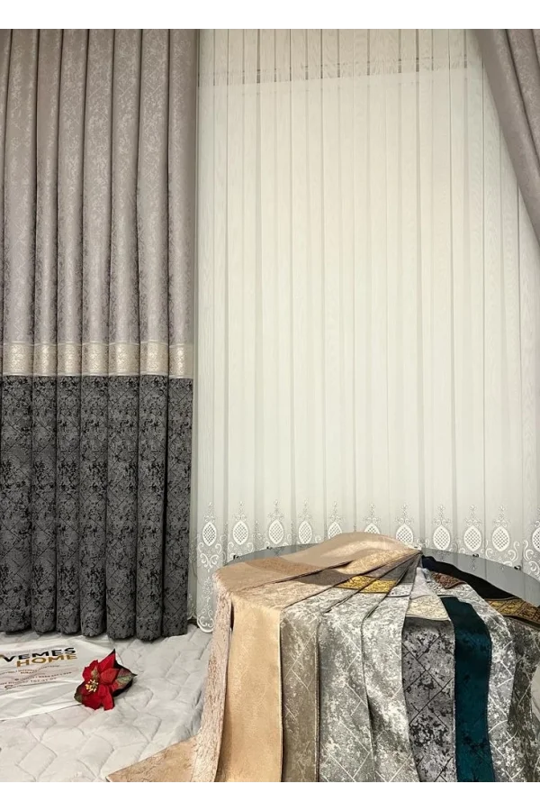 NİVEMESHOME RAVELLO ANTRASİT- GRİ 1/3 SIK PİLE FON PERDE APM