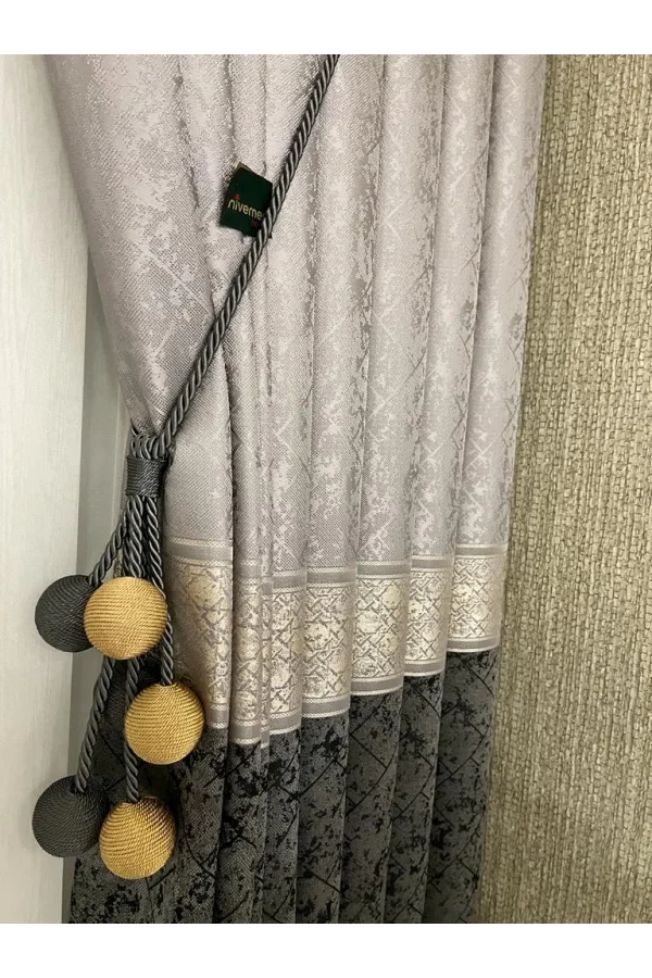 NİVEMESHOME RAVELLO ANTRASİT- GRİ 1/3 SIK PİLE FON PERDE APM