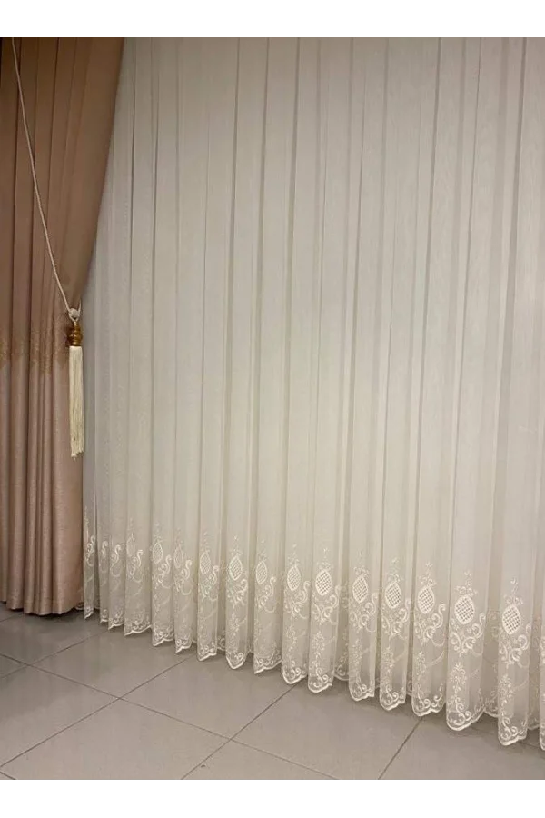 NİVEMESHOME REN NAKIŞLI KREM 1/3 SIK PİLE TÜLLER APLIKATIONEN