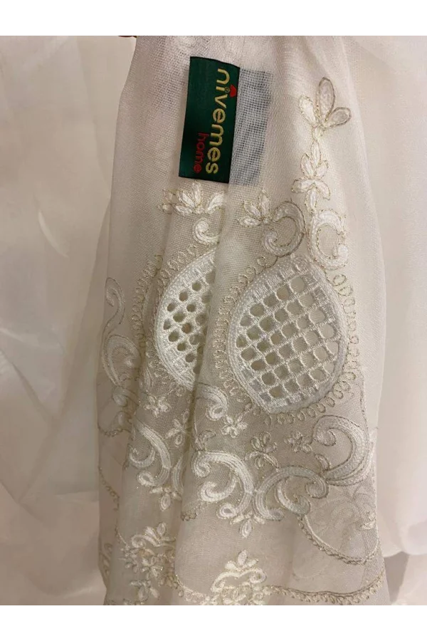 NİVEMESHOME REN NAKIŞLI KREM 1/3 SIK PİLE TÜLLER APLIKATIONEN