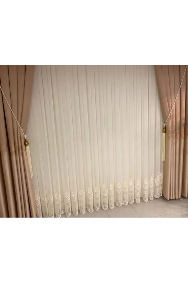 NİVEMESHOME REN NAKIŞLI KREM 1/3 SIK PİLE TÜLLER APLIKATIONEN