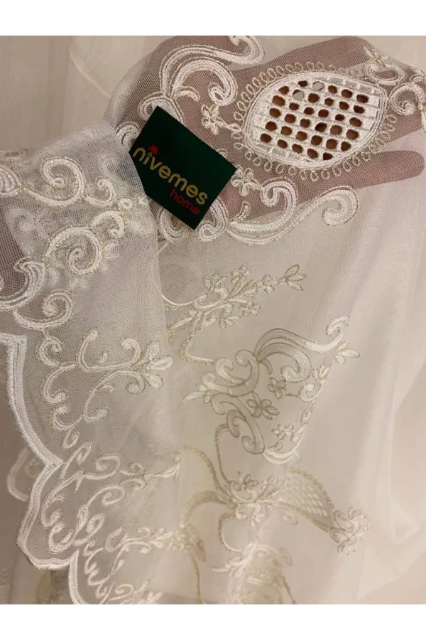 NİVEMESHOME REN NAKIŞLI KREM 1/3 SIK PİLE TÜLLER APLIKATIONEN