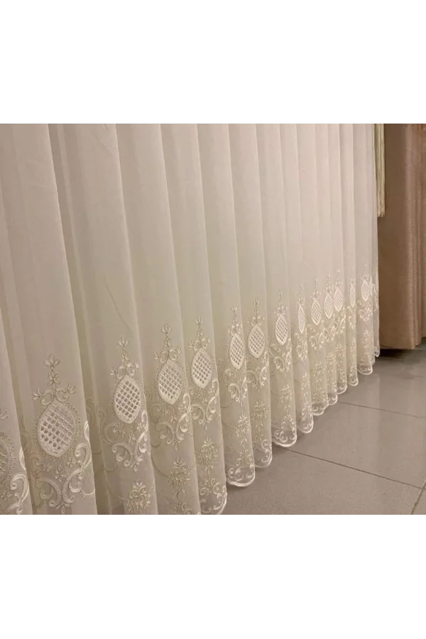 NİVEMESHOME REN NAKIŞLI KREM 1/3 SIK PİLE TÜLLER APLIKATIONEN