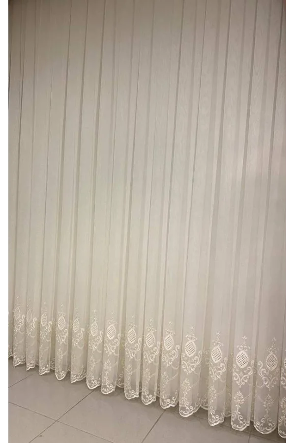 NİVEMESHOME REN NAKIŞLI KREM 1/3 SIK PİLE TÜLLER APLIKATIONEN