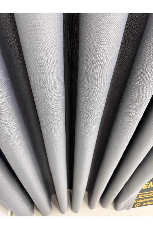 NİVEMESHOME ROMA 18542-D GRİ KETEN 1/3 SIK PİLELİ FON PERDE APM