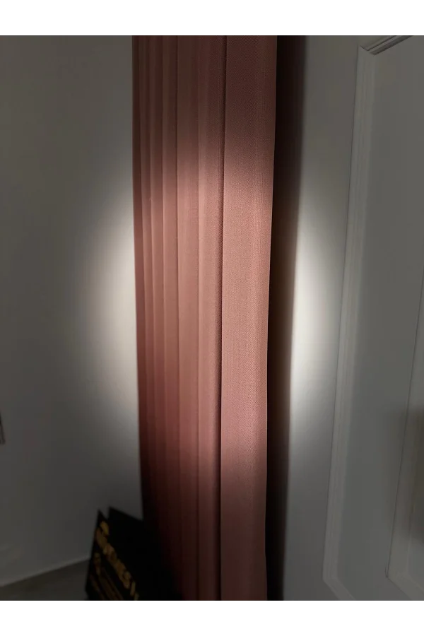 NİVEMESHOME ROMA 18542-D KETEN 1/3 SIK PİLELİ GÜLKURUSU FON PERDE APM