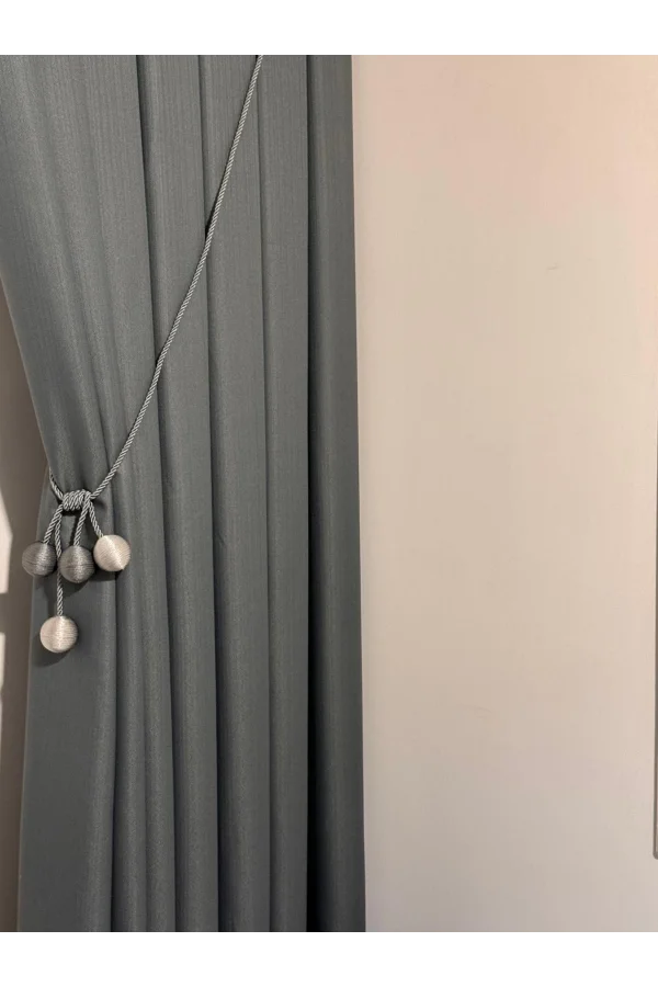 NİVEMESHOME ROMA 18542-D K.GRİ KETEN 1/3 SIK PİLELİ FON PERDE APM