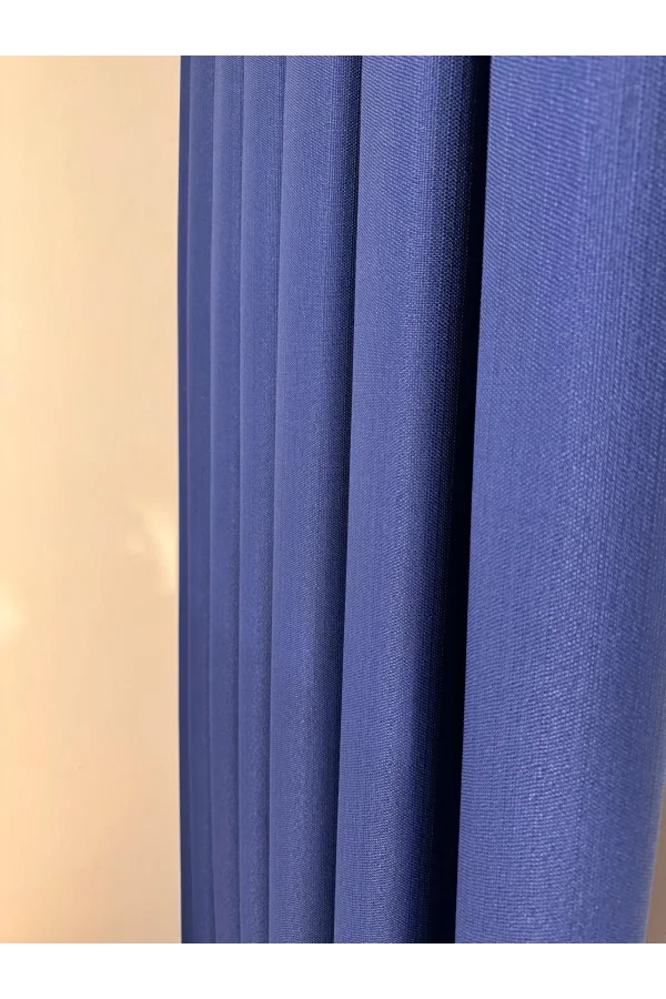 NİVEMESHOME ROMA 18542-D K.İNDİGO LEINEN 1/3 DICHT GESTAPELTE FOND-VORHANG APM