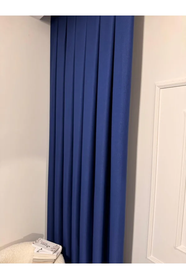 NİVEMESHOME ROMA 18542-D K.İNDİGO LEINEN 1/3 DICHT GESTAPELTE FOND-VORHANG APM