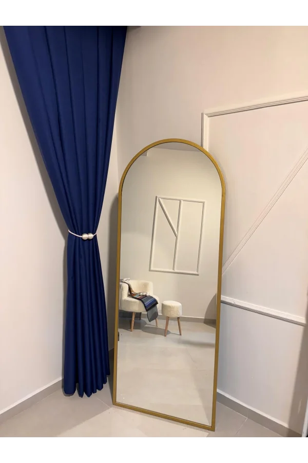 NİVEMESHOME ROMA 18542-D K.İNDİGO LEINEN 1/3 DICHT GESTAPELTE FOND-VORHANG APM