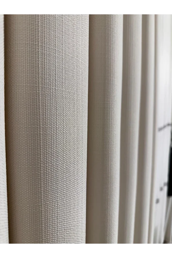 NİVEMESHOME ROMA 18542-D KREM KETEN 1/3 SIK PİLELİ FON PERDE APM