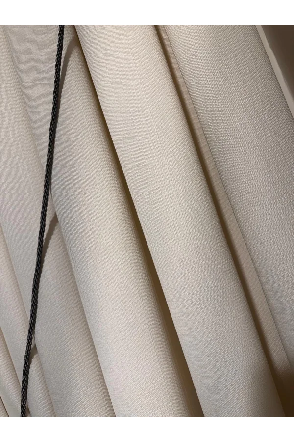 NİVEMESHOME ROMA 18542-D KREM KETEN 1/3 SIK PİLELİ FON PERDE APM