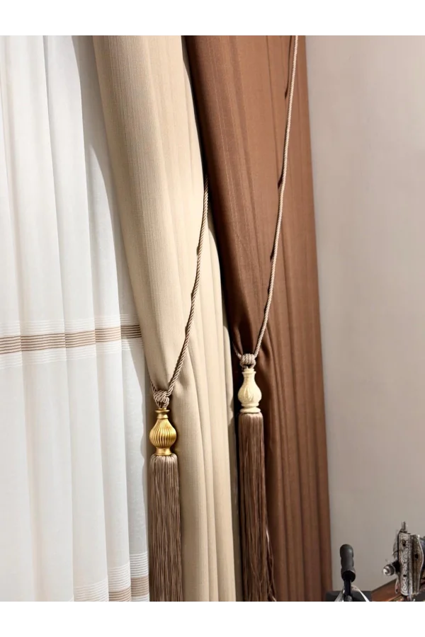 NIVEMESHOME ROMA LEINEN 1/3 DICHT GEPLEATED BEIGE GRUNDVORHANG APM