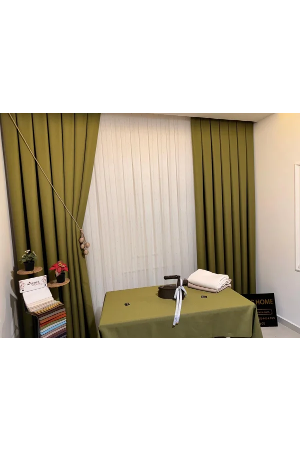 NİVEMESHOME РИМСКАЯ ШТОРА ИЗ ЛЬНА 1/3 С ТКАНЬЮ ПИЛЕ ЦВЕТА ЗЕЛЕНЫЙ ФОН APM