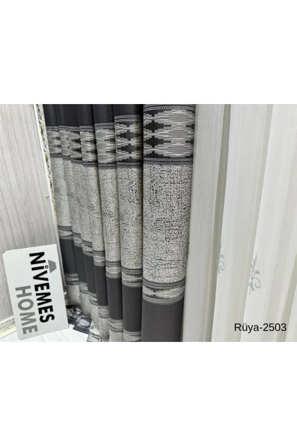 NİVEMESHOME МЕЧТА FT671477 АНТРАЦИТ V-2503 1/3 ТЕСНО ПОТЕРТЫЙ ЗАНАВЕС APM