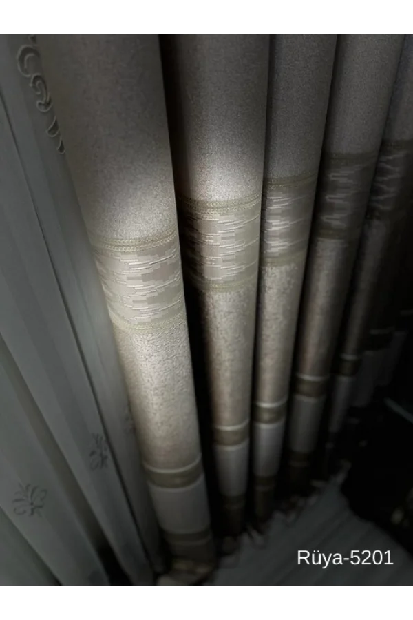 NİVEMESHOME DREAM FT671477 STONE V-5201 1/3 DENSE PLEATED BACKGROUND CURTAIN APM