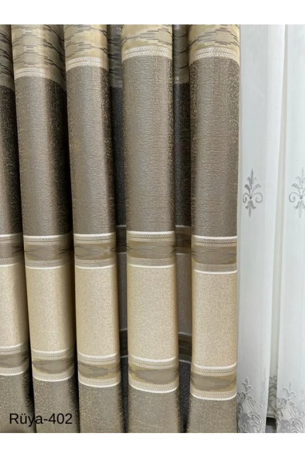 NİVEMESHOME TRAUM FT671477 VİZON V-402 1/3 DİKTİRGEN FON PERDE APM